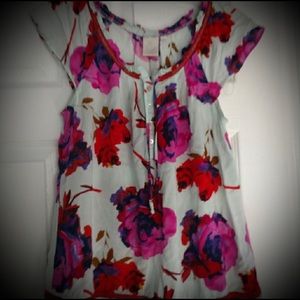 Brand nwot Anthropologie light blue floral tunic